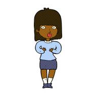 comic cartoon shocked woman N14