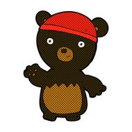 comic cartoon black bear wearing hat