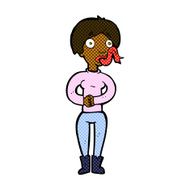 comic cartoon woman with snake tongue N3