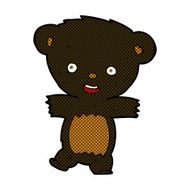 comic cartoon teddy black bear cub