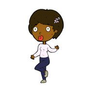 comic cartoon surprised woman N31