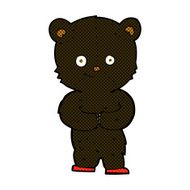 comic cartoon teddy black bear cub N2