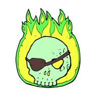 comic cartoon skull with eye patch N2