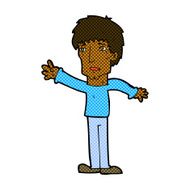 comic cartoon worried man reaching out N3