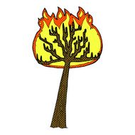 comic cartoon burning tree N5