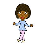 comic cartoon surprised woman N32