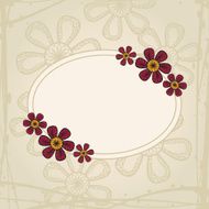 Greeting card with flowers in tattoo style on grunge background