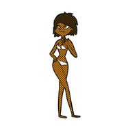 comic cartoon woman in bikini N7