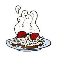 comic cartoon spaghetti and meatballs N2
