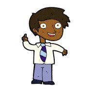 comic cartoon school boy with idea N4
