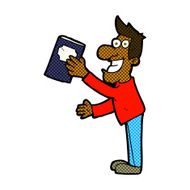 comic cartoon man with book N2