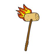 comic cartoon croquet mallet and ball N2