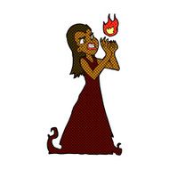 comic cartoon witch woman casting spell N2