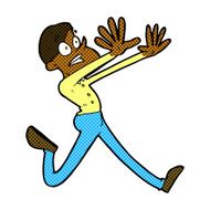 comic cartoon man running away N2