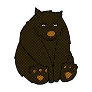 comic cartoon unhappy black bear N2