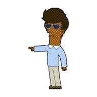 comic cartoon man in glasses pointing N2