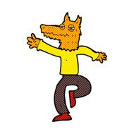 comic cartoon happy fox man