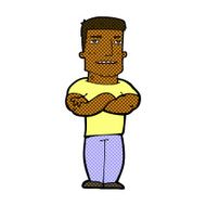 comic cartoon tough guy with folded arms N2