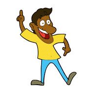 comic cartoon man with great idea N4