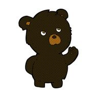 comic cartoon waving black bear N3