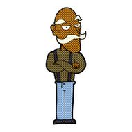 comic cartoon bored old man N3