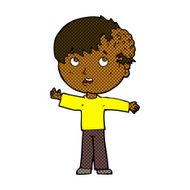 comic cartoon boy with growth on head N5