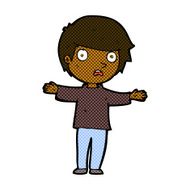 comic cartoon worried boy N5