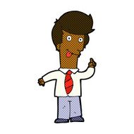 comic cartoon office man with crazy idea N2