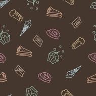 Brown background with hand drawn sweets