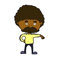 comic cartoon man with mustache making camp gesture N2
