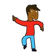 comic cartoon happy man pointing N10