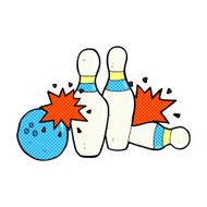 comic cartoon bowling ball and skittles N2