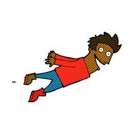 comic cartoon drenched man flying N2