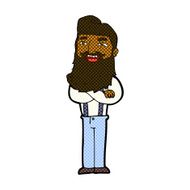 comic cartoon happy man with beard N6
