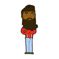 comic cartoon serious man with beard N3