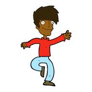 comic cartoon happy man dancing N5