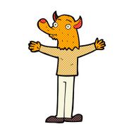comic cartoon friendly fox person