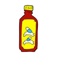 comic cartoon old bottle of pills N2