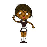 comic cartoon waitress making hand gesture N2