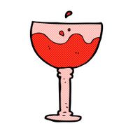 comic cartoon glass of wine