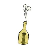 comic cartoon letter in a bottle N6