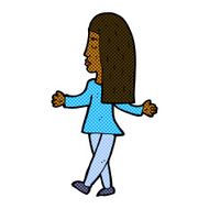 comic cartoon woman shrugging shoulders N72