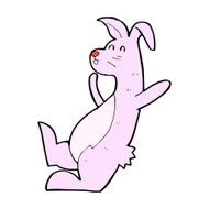 comic cartoon pink bunny