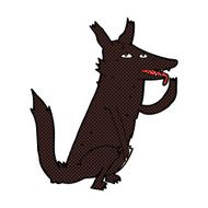 comic cartoon wolf licking paw N2