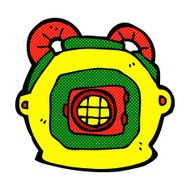 comic cartoon old deep sea diver helmet N2