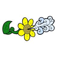 comic cartoon flower squirting water