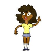 comic cartoon woman making point N4