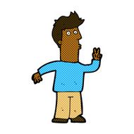 comic cartoon man signaling with hand N2
