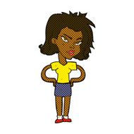 comic cartoon woman with hands on hips N31