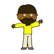 comic cartoon happy man with beard N7